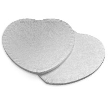 Cake drum 25cm zilver hart OP=OP